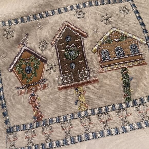 CW Classics Holiday Christmas Coquette Embroidered Pink Collared Sweater Size M - Picture 13 of 13